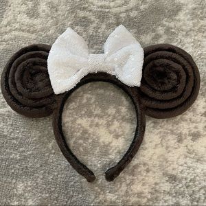 Custom Made Princess Leia Ears with Sequin Bow - Worn Once
